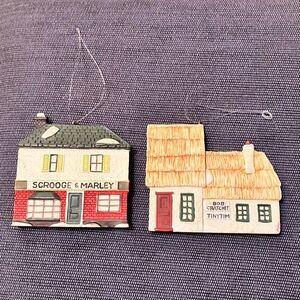 Scrooge & Marley and Bob Cratchit & Tiny Tim Ornaments “A Christmas Carol”